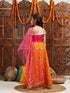 Pspeaches Girls Embellished Sequinned Ready to Wear Lehenga & Blouse With Dupatta (L-ORANGEGOTALACE)
