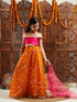 Pspeaches Girls Embellished Sequinned Ready to Wear Lehenga & Blouse With Dupatta (L-ORANGEGOTALACE)
