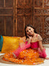 Pspeaches Girls Embellished Sequinned Ready to Wear Lehenga & Blouse With Dupatta (L-ORANGEGOTALACE)
