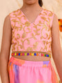 Girls Embellished Thread Work Ready to Wear Lehenga & Blouse With Dupatta (L-ORGANZAMULTI)