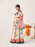 Girls Printed Thread Work Ready To Wear Lehenga Blouse With Dupatta (L-PEACHGREENFLARE)