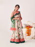 Girls Printed Thread Work Ready To Wear Lehenga Blouse With Dupatta (L-PEACHGREENFLARE)
