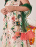 Girls Printed Thread Work Ready To Wear Lehenga Blouse With Dupatta (L-PEACHGREENFLARE)