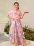Girls Printed Ready to Wear Lehenga & Blouse With Dupatta (L-PINKBLUEJAAL)
