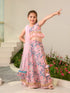 Girls Printed Ready to Wear Lehenga & Blouse With Dupatta (L-PINKBLUEJAAL)