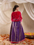 Pspeaches Girls Embroidered Ready To Wear Lehenga & Blouse With Dupatta (L-PURPLEBROCADE)