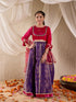 Pspeaches Girls Embroidered Ready To Wear Lehenga & Blouse With Dupatta (L-PURPLEBROCADE)