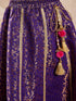 Pspeaches Girls Embroidered Ready To Wear Lehenga & Blouse With Dupatta (L-PURPLEBROCADE)