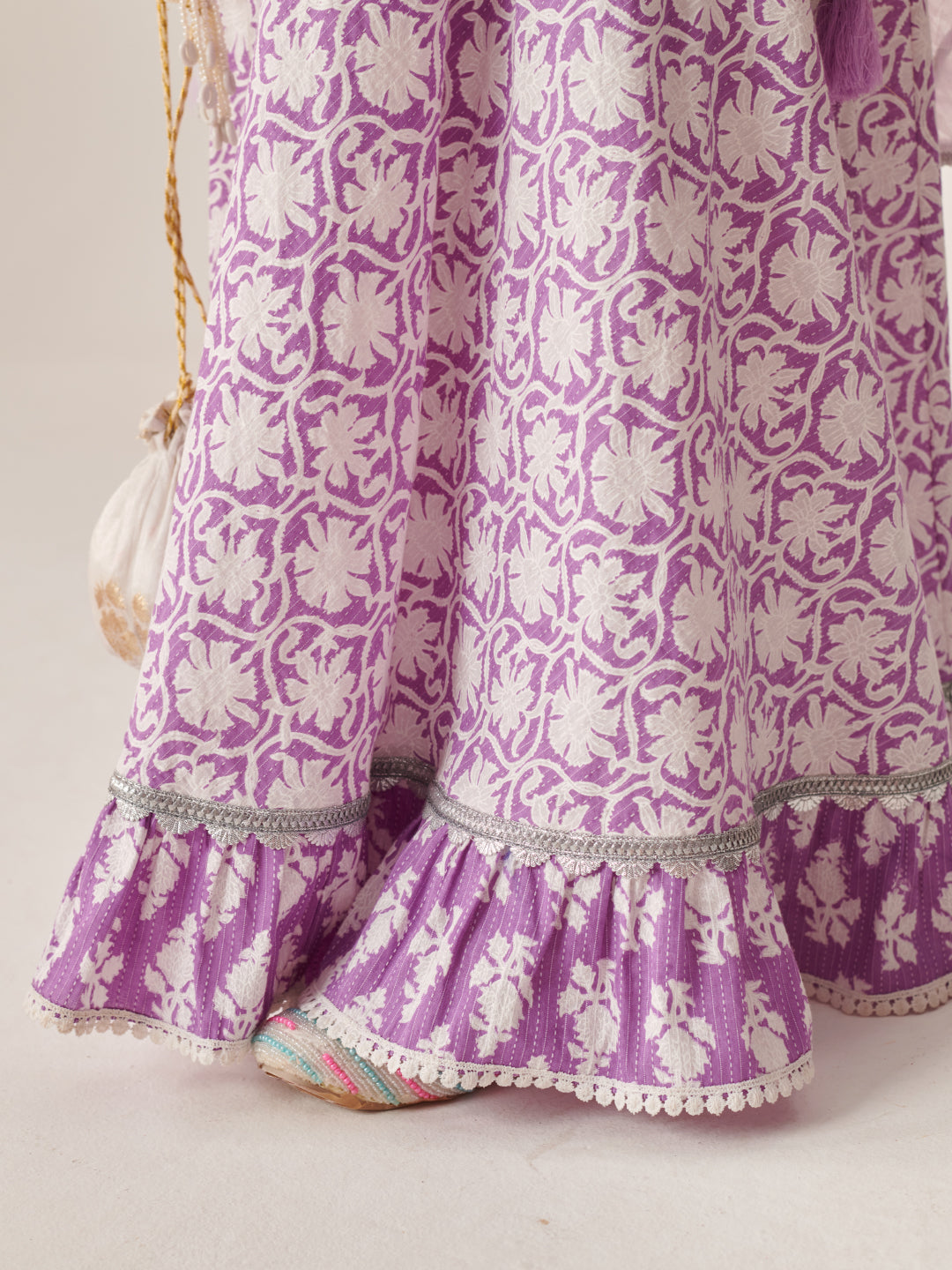 Girls Printed Ready To Wear Lehenga & Blouse With Dupatta (L-PURPLEDOBBY)