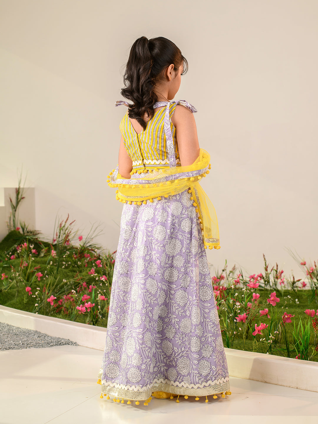 Girls Printed Ready to Wear Lehenga Choli With Dupatta (L-PURPLEJAAL)
