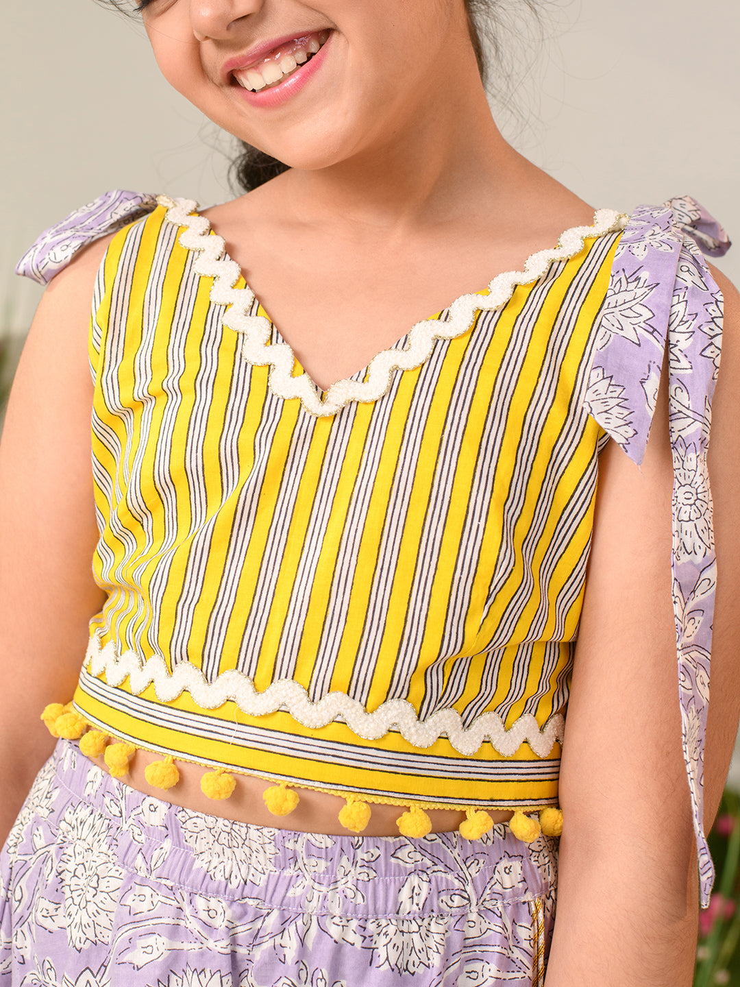 Girls Printed Ready to Wear Lehenga Choli With Dupatta (L-PURPLEJAAL)