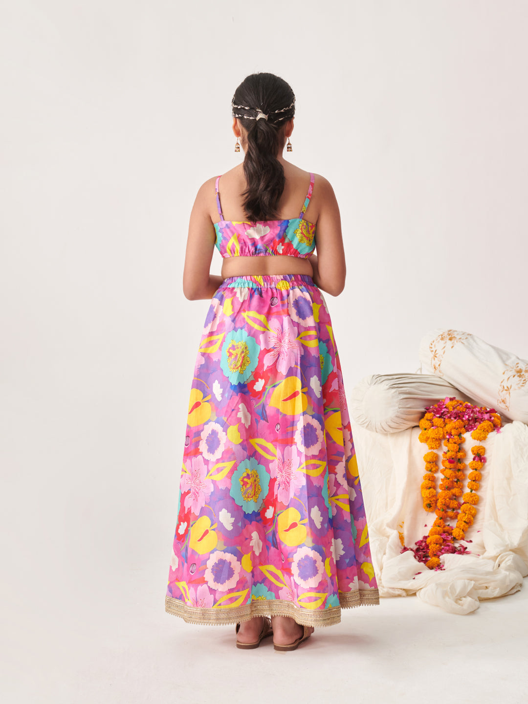 Girls Printed Ready To Wear Lehenga (L-PURPLEMULTIDUPION)