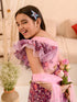 Girls Printed Ready to Wear Lehenga & Blouse With Dupatta (L-PURPLEPINKFLOWER)