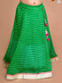 Pspeaches Girls Green Pink Ready To Wear Lehenga Blouse With Dupatta (L-PINK GREEN)