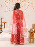 Girls Printed Ready to Wear Lehenga & Blouse With Dupatta (L-REDPINKFLOWER)