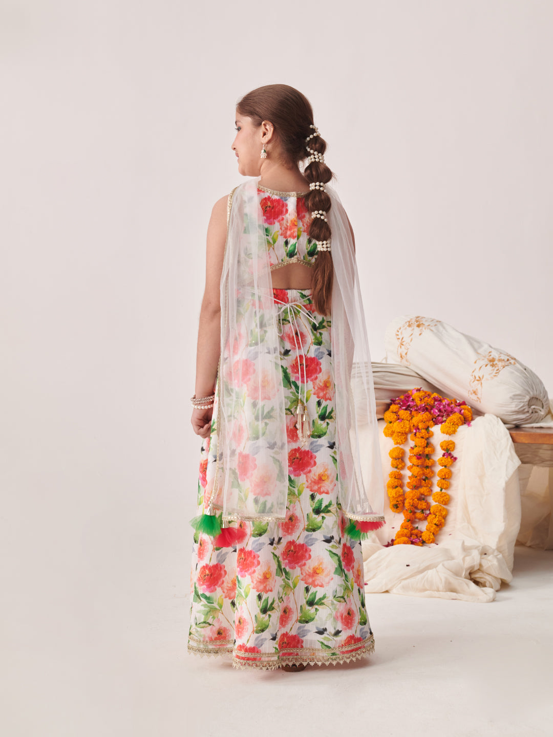 Girls Printed Ready To Wear Lehenga Blouse With Dupatta (L-SEQMULTI)
