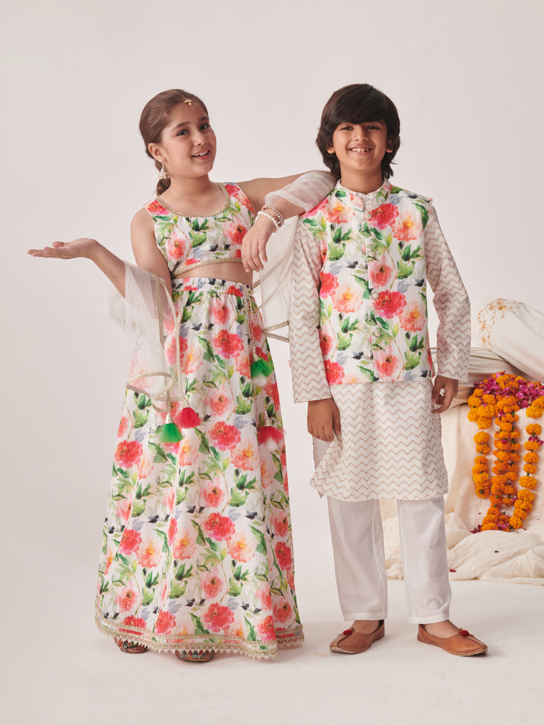 Girls Printed Ready To Wear Lehenga Blouse With Dupatta (L-SEQMULTI)