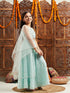 Pspeaches Girls Embroidered Ready to Wear Lehenga With Blouse & Dupatta (L-SEQUENCEBLUE)