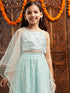 Pspeaches Girls Embroidered Ready to Wear Lehenga With Blouse & Dupatta (L-SEQUENCEBLUE)