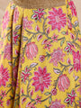 Pspeaches Girls Cotton Sleeveless Round Neck Gota Pati Embellished Lehenga Choli Set with Dupatta for Girls (L-YELLOWALLOVERPRINT)