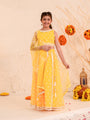 Girls Embroidered Thread Work Net Ready to Wear Lehenga & Blouse With Dupatta (L-YELLOWWTBOOTI)