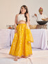 Girls Printed Ready To Wear Lehenga & Blouse With Dupatta (L-YELLOWZARIBROCADE)