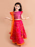 Girls Pink & Orange Ready to Wear Lehenga & Blouse With Dupatta (L-bootifoil)