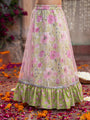 Pspeaches 3-Piece Olive Green Cotton Lehenga, Choli And Dupatta (L25010009)