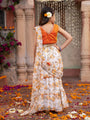 Pspeaches 2-Piece Orange & Cream Georgette Lehenga And Choli with Belt (L25010712)