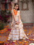 Pspeaches 2-Piece Orange & Cream Georgette Lehenga And Choli with Belt (L25010712)