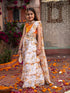 Pspeaches 2-Piece Orange & Cream Georgette Lehenga And Choli with Belt (L25010712)