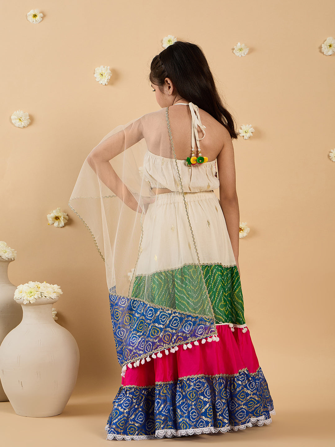 3-Piece Multi-Color Embroidery Lehenga, Choli And Dupatta (L25011416)