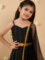 3-Piece Black Cotton Slik Lehenga, Choli And Dupatta (L25012118)