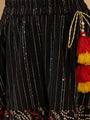 3-Piece Black Cotton Slik Lehenga, Choli And Dupatta (L25012118)
