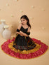 3-Piece Black Cotton Slik Lehenga, Choli And Dupatta (L25012118)