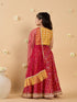 3-Piece Yellow & Magenta Embroidery Lehenga, Choli And Dupatta (L25013125)