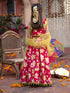 Pspeaches 3-Piece Magenta Cotton Lehenga, Choli And Dupatta (L25023230)