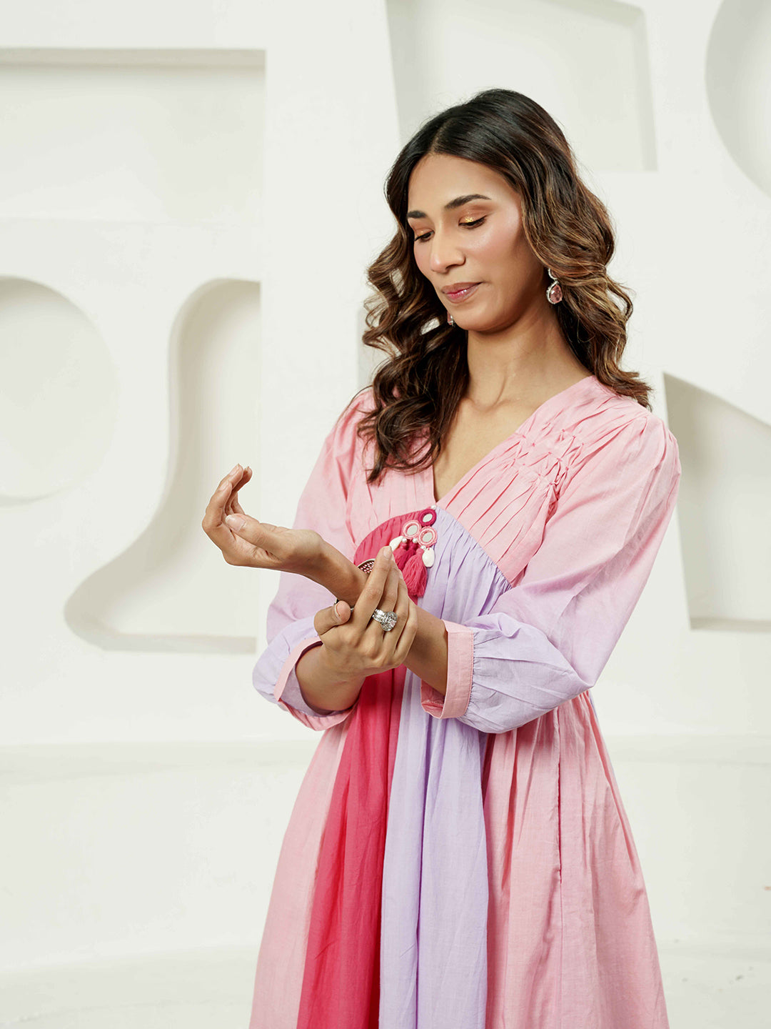 Blush–Lilac Ombre Cotton Kurta Set