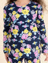 Pspeaches Girls Pack Of 2 Navy Blue Pink Printed T-Shirt With Pyjamas (NW-NAVY FLOWER COMBO)