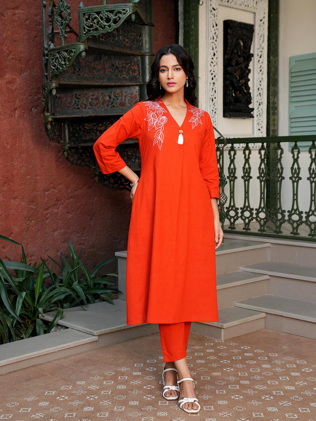 Contemporary Embroidered Flex Kurta Set
