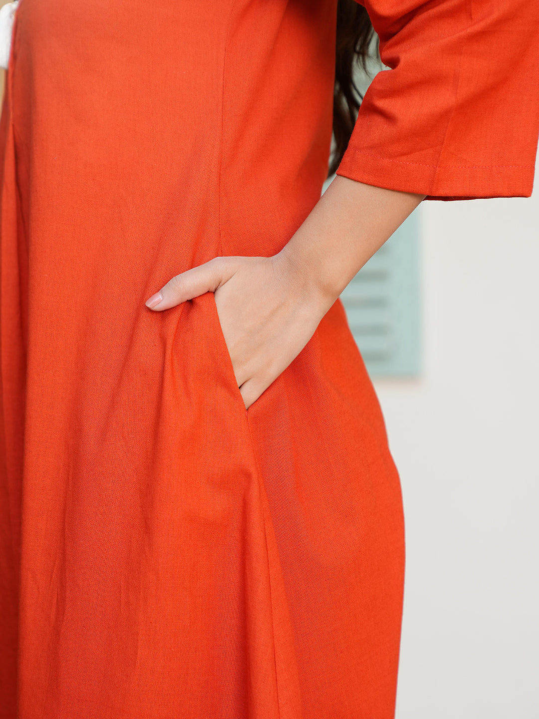 rust embroidered co-ord set