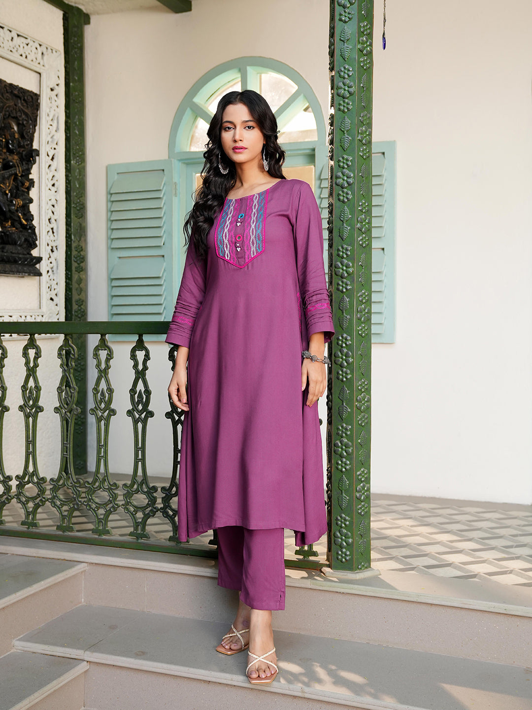 Plum Solid Co-ord Set