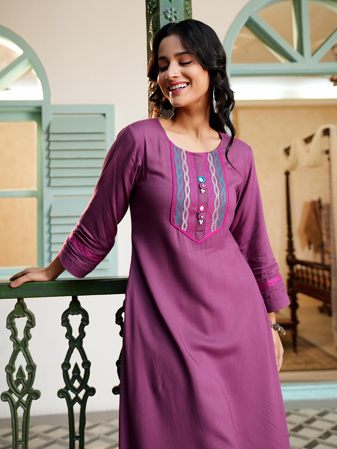 Plum Solid Co-ord Set