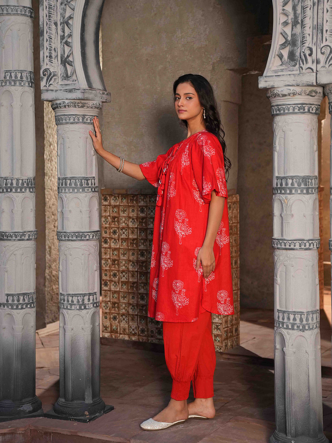 Red Floral Printed Co-ord Set