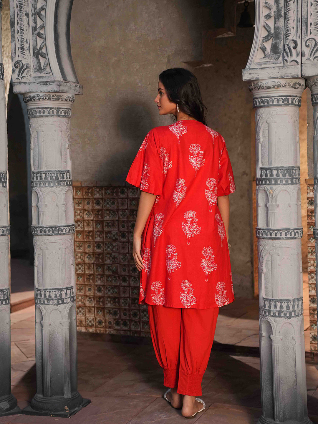 Red Floral Printed Co-ord Set