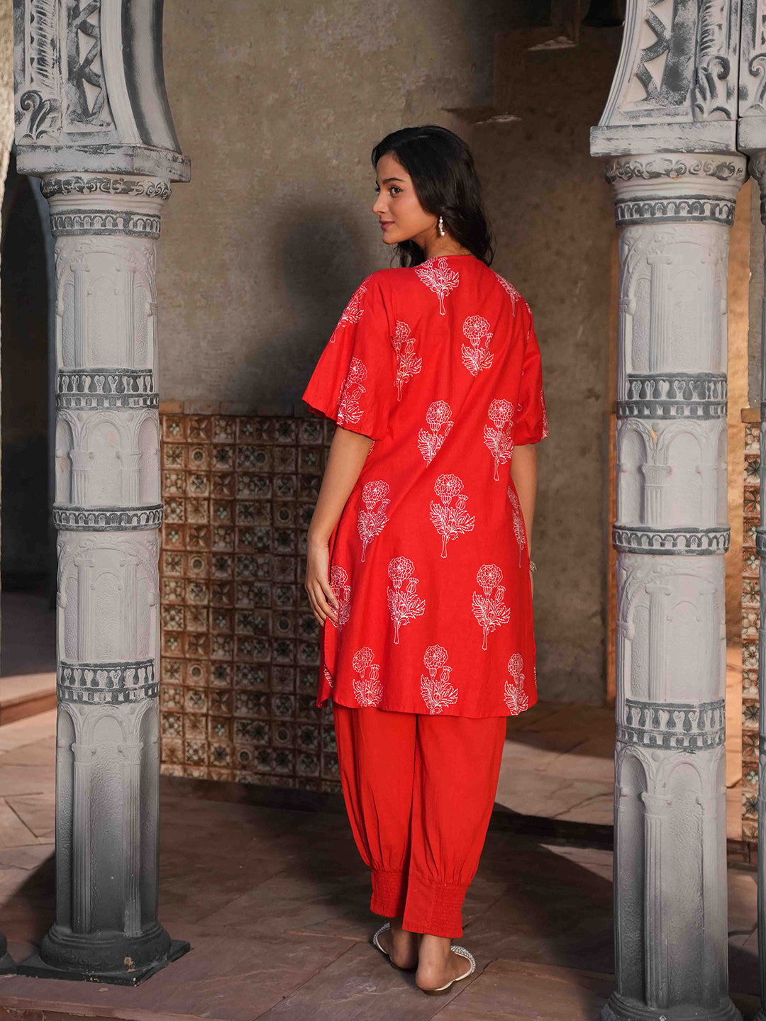Red Floral Printed Co-ord Set