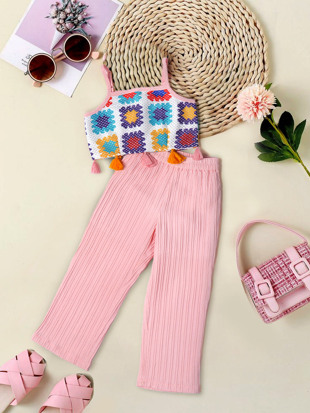 2-Piece Multi-Colour Crosia Co-Ord Set (S25009311)