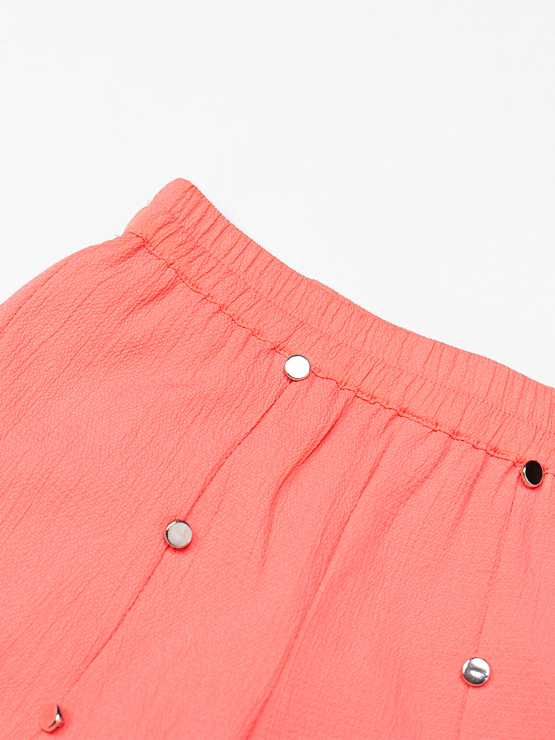 Pspeaches 2-Piece Peach Color Crinkle Cotton Top & Shorts Set (S25019412)