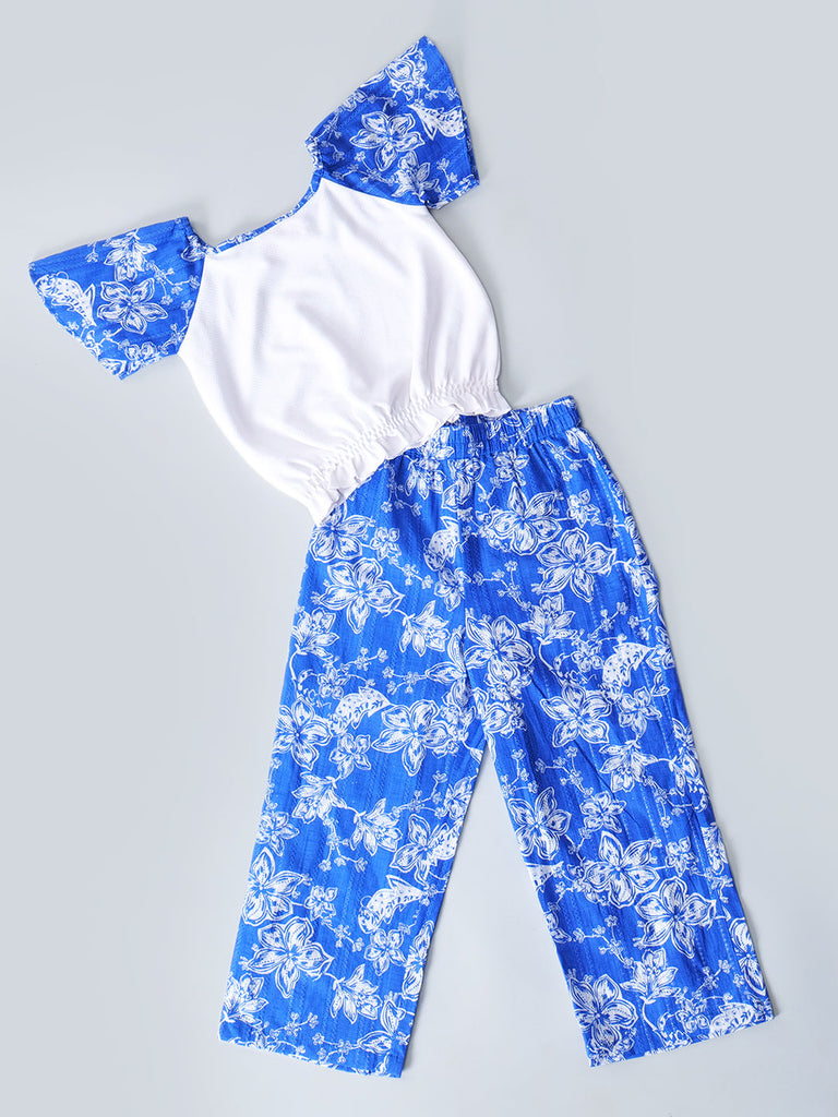 Pspeaches 2-Piece Blue Color Cotton Top & Pant Set (S25022913)