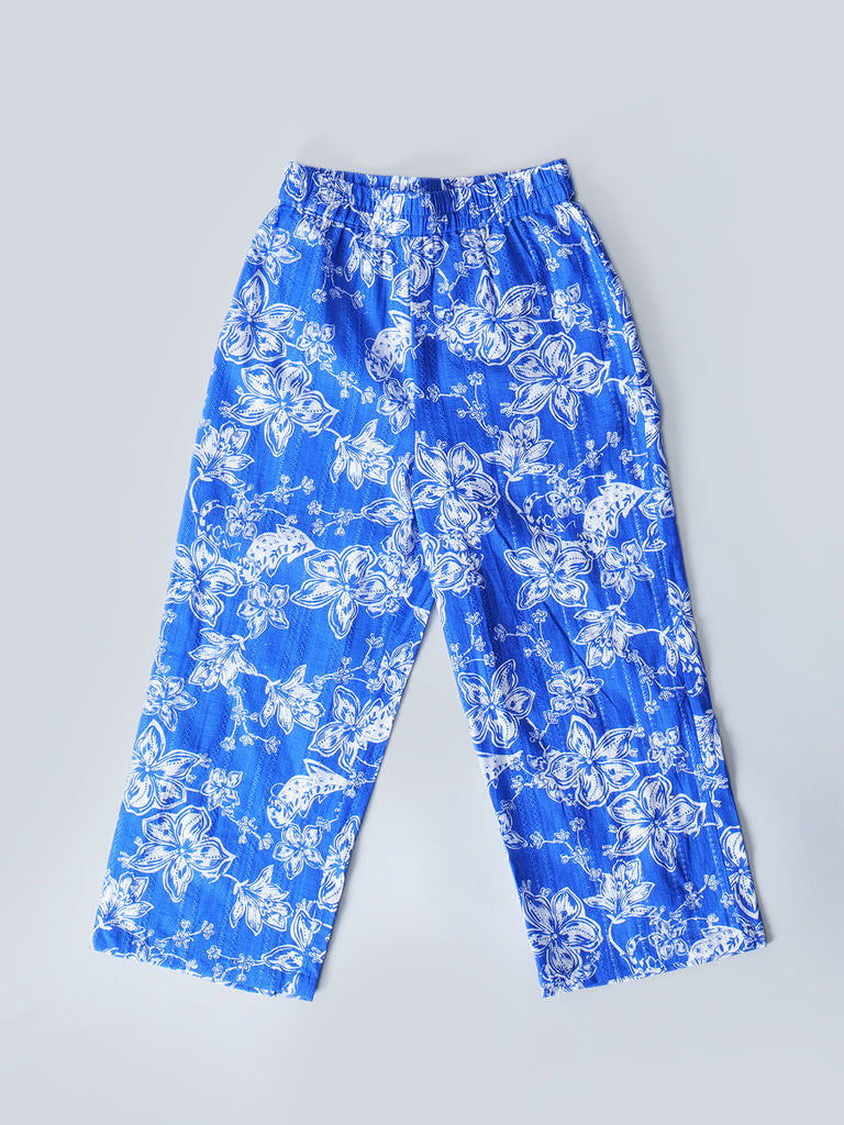 Pspeaches 2-Piece Blue Color Cotton Top & Pant Set (S25022913)
